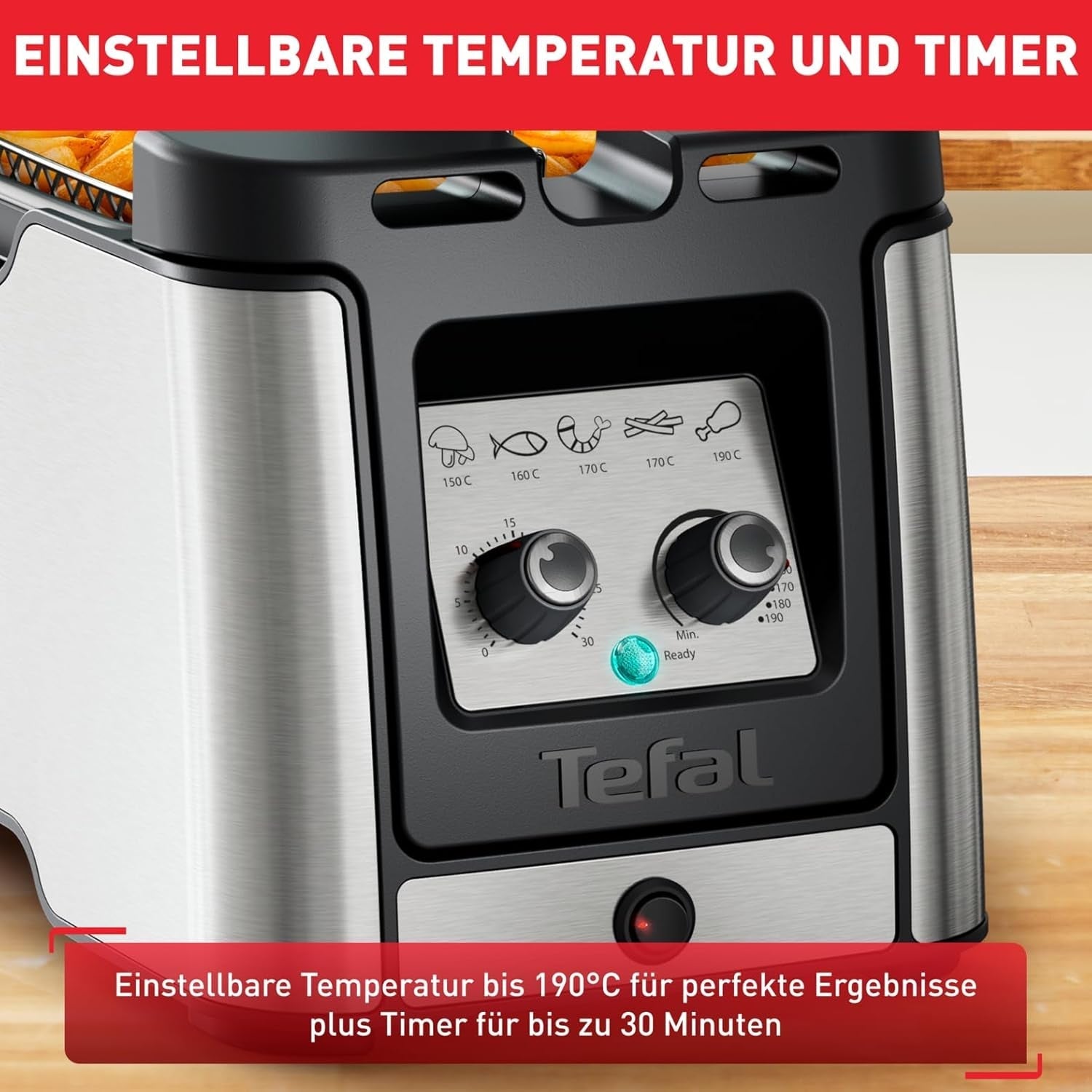 Friteuse Tefal FR600D Clear Duo, friture avec moins de fumée et d'odeurs, capacité 1,2 kg, thermostat, minuterie, grande fenêtre de visualisation sans buée Électroménagers Naty Shop