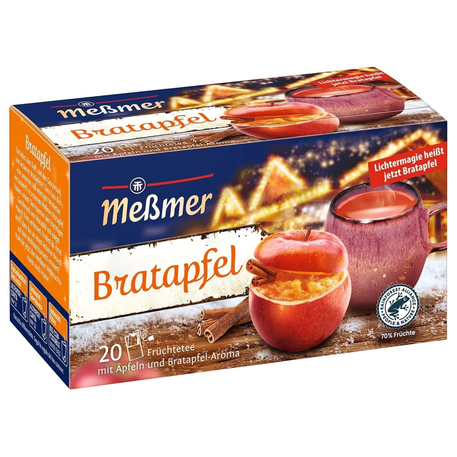 Meßmer Mere confiate | Ceai de fructe cu aromă de mere caramelizate | 20 pliculețe de ceai | Aromat și fructat