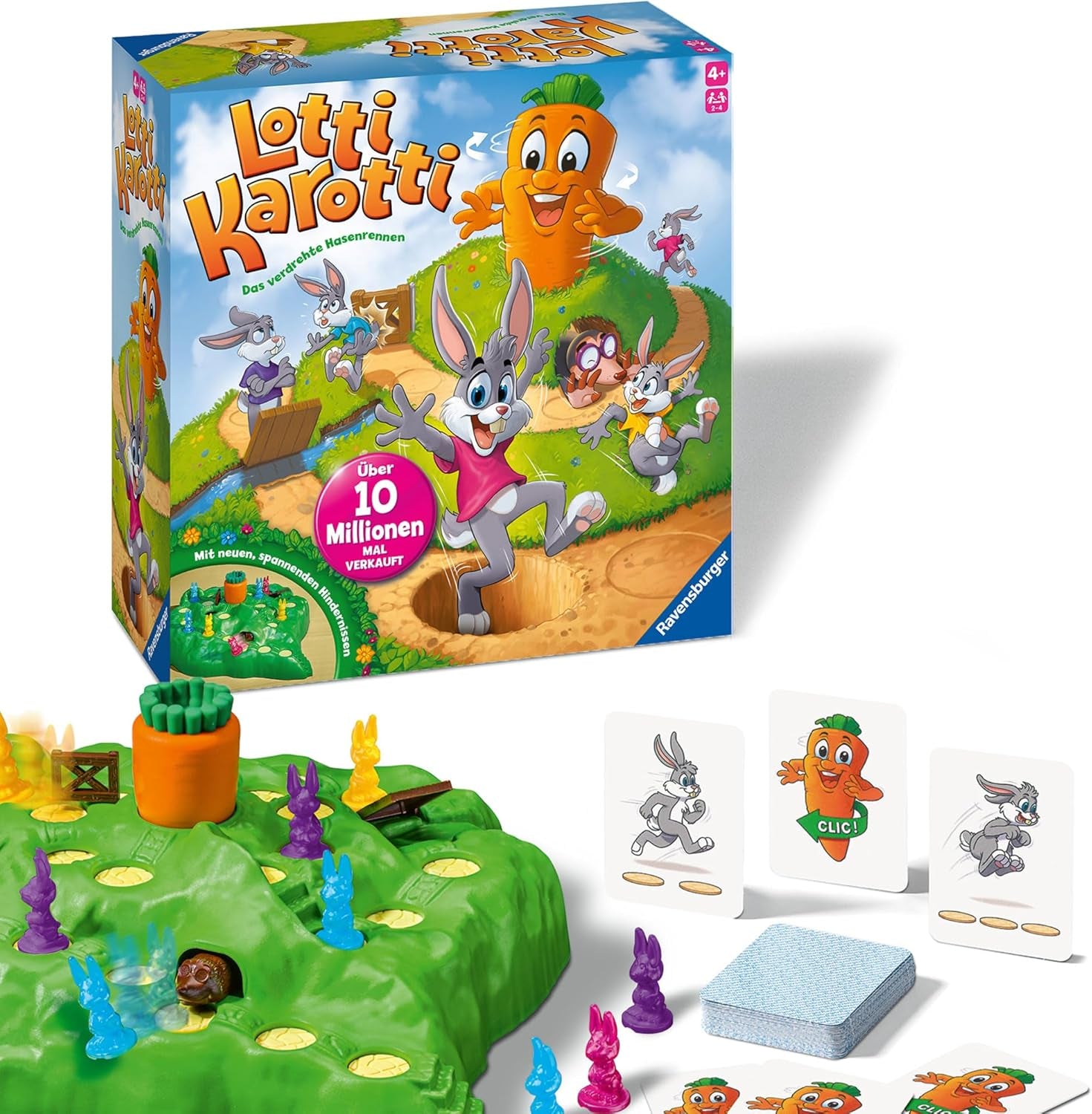 Jeux pour enfants Ravensburger 22343 - Lotti Karotti - Jeu de course pour 2 à 4 joueurs, Jeu pour enfants à partir de 4 ans - Cadeaux d'anniversaire