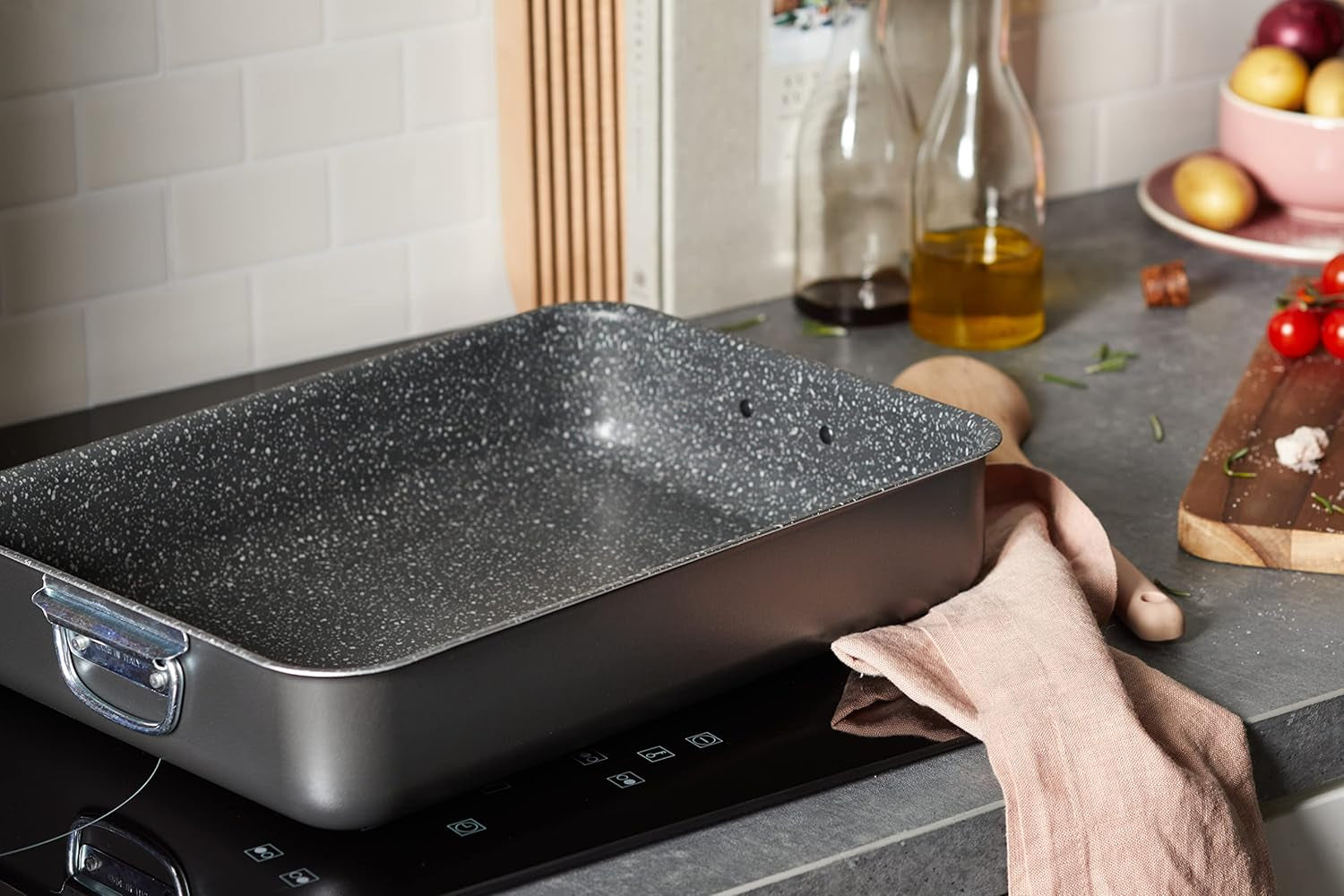 Alluflon Tradiție Italia Lasagna Forma, aluminiu, negru, 35 x 25 cm Matrite si tavi pentru copt Naty Shop