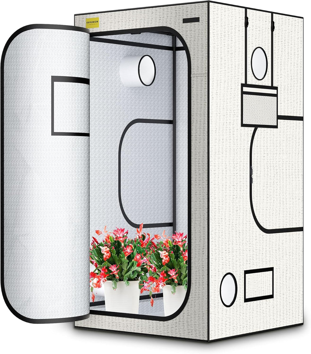 Tente de culture 60 x 60 x 180 cm, matériau Oxford 600D avec film réfléchissant en polyester, tubes en acier de 22 mm, aérations et fenêtres de visualisation, tentes de culture pour culture hydroponique, serres et jardins intérieurs