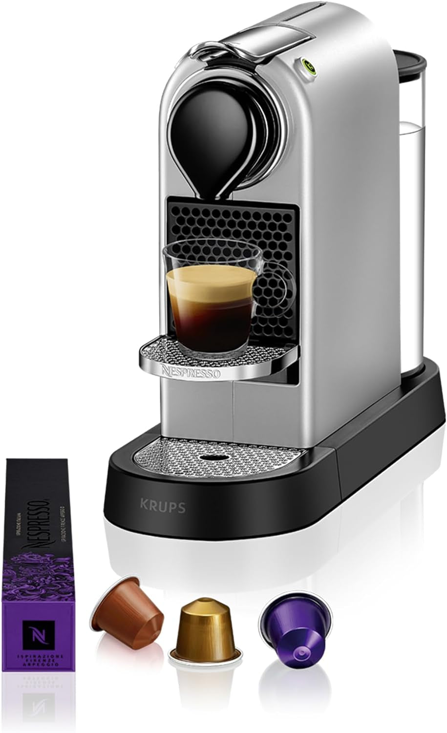 Machine à expresso avec capsules Nespresso XN761B Citiz&Milk | Mode veille automatique | 1260 watts | Capacité du réservoir d'eau : 1 l | Pression de la pompe : 19 bars | Argent