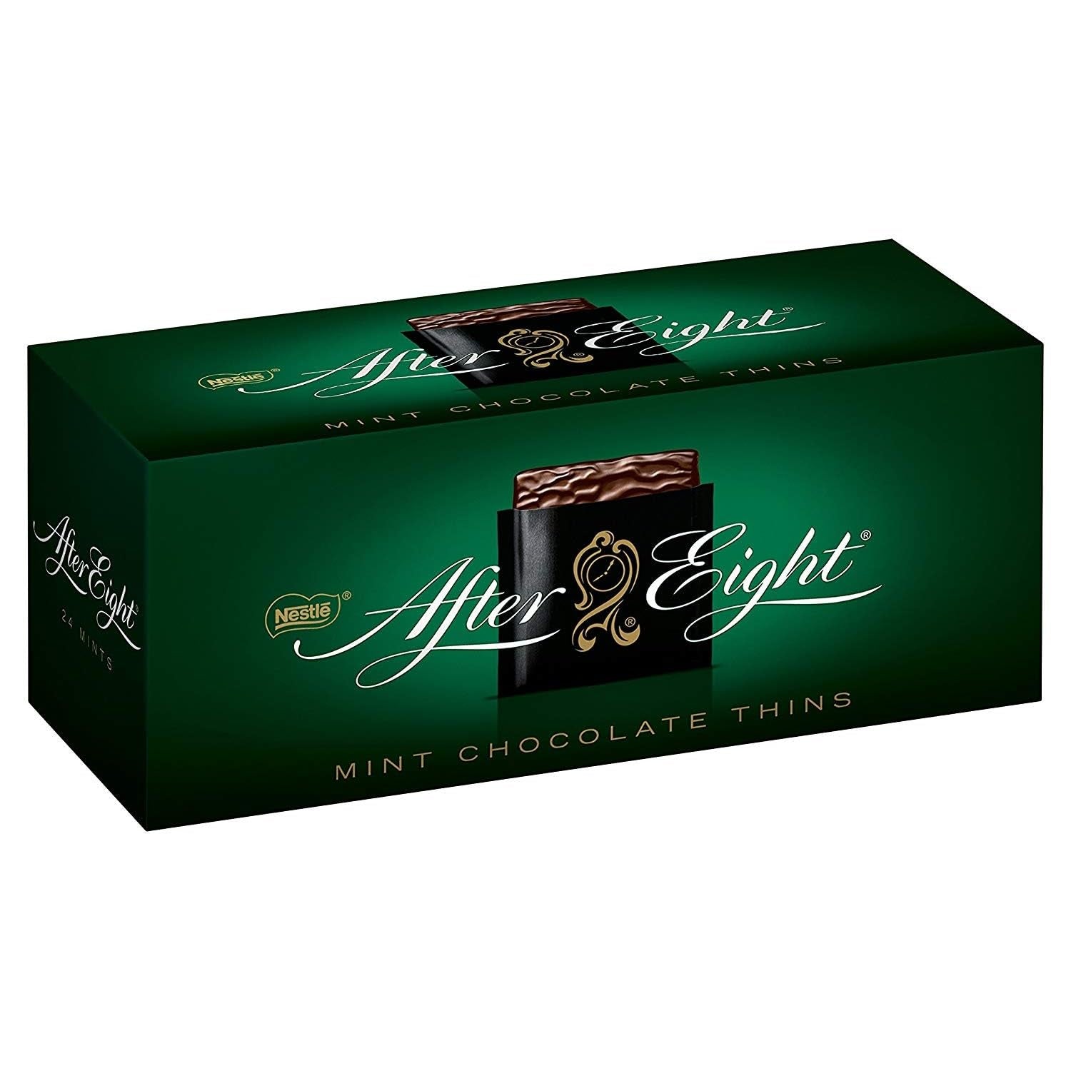 NESTLÉ after EIGHT, fines tablettes de chocolat noir fourrées à la crème de menthe Bonbons au chocolat Naty Shop 2 x 400 grammes Cacao et menthe