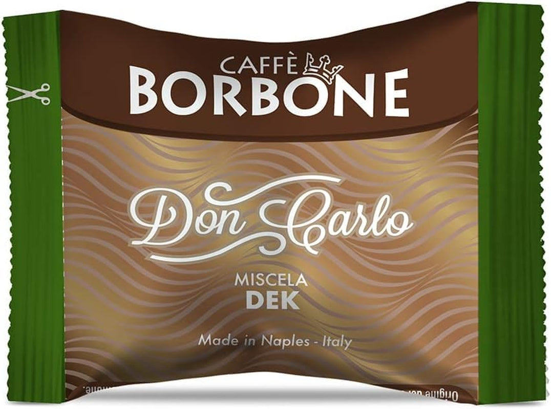 Caffè Borbone Don Carlo Dek Entkofeinierte Kaffeemischung - 50 Kapseln - Compatible avec Lavazza®* A Modo Mio®* Haushalts-Espressomaschinen