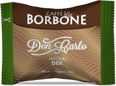 Caffè Borbone Don Carlo Dek Entkofeinierte Kaffeemischung - 50 Kapseln - Compatible avec Lavazza®* A Modo Mio®* Haushalts-Espressomaschinen