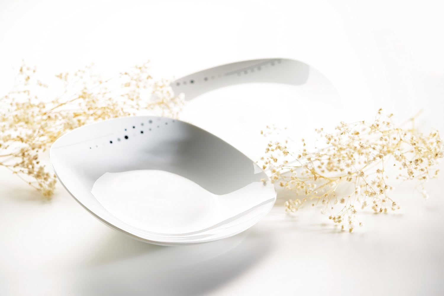 Mäser Fadilla Series Service de table combiné 42 pièces en porcelaine pour 6 personnes Blanc Noir Gris