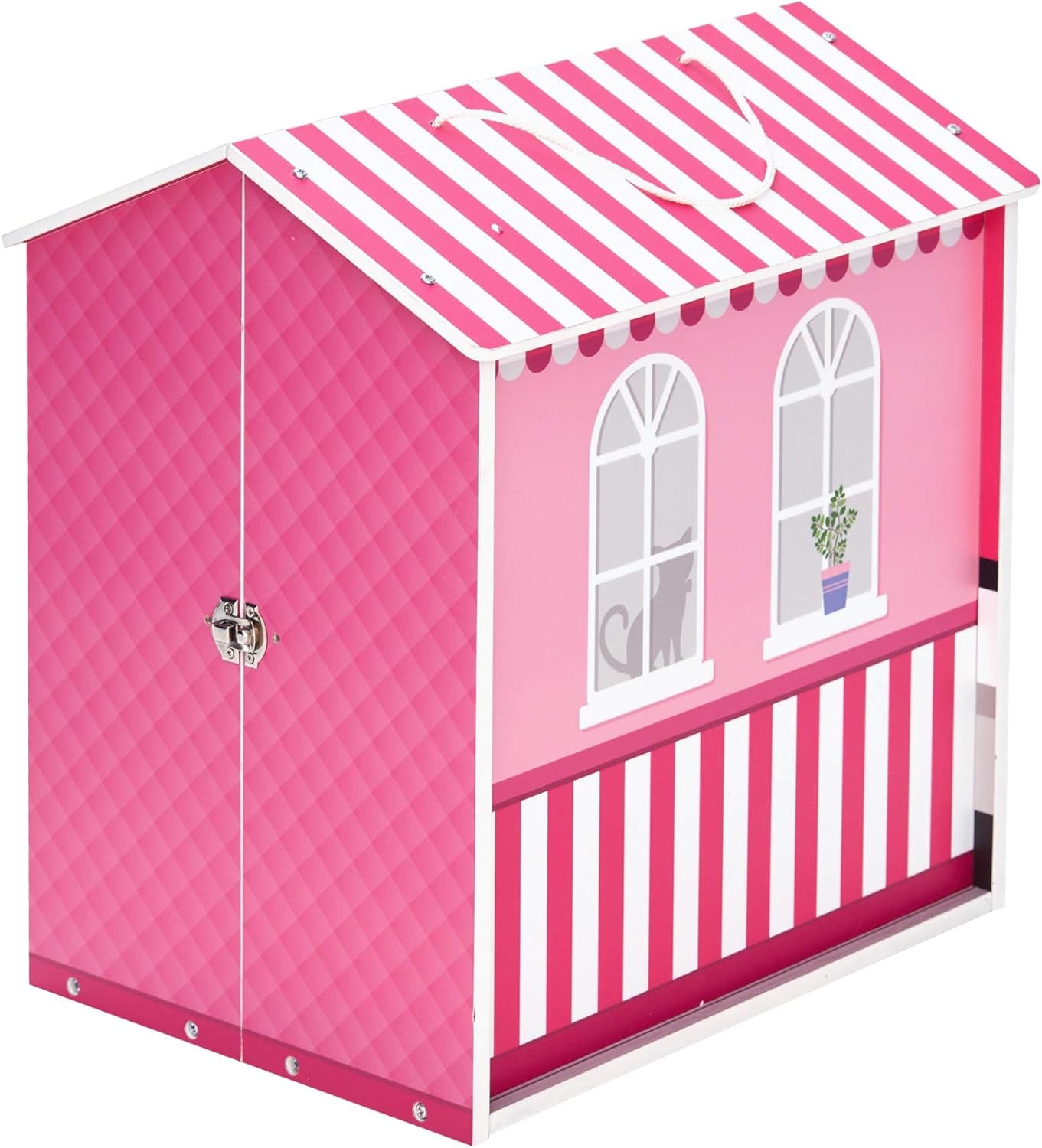Teamson Kids - Maison de Poupée Dreamland City Café 30cm - Rose/Blanc/Noir
