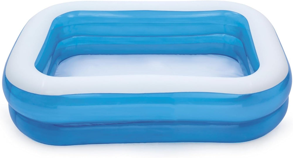 Bestway - Piscine Gonflable Rectangulaire Blue Deluxe, 211 x 132 x 46 cm, Bleu/Blanc