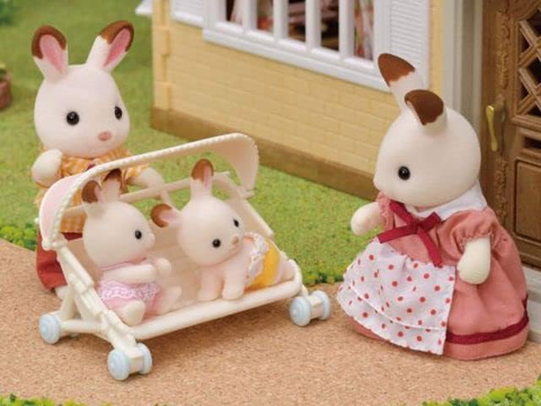 Sylvanian Families L5533 Poussette triplettes - Ensemble de jeu pour maison de poupée Naty Shop Dolls