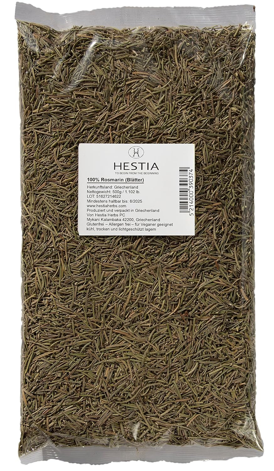 Hestia Herbs Griechischer getrechtenter Origan 500 g, sans allergènes – végétalien – sans GVO