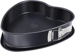 Dr. Oetker Moule à gâteau en forme de cœur avec fond antiadhésif Moule à gâteau à fond plat de 25 cm Plaque de cuisson en acier antiadhésif en forme de cœur avec revêtement antiadhésif Quantité : 1 pièce 1479 Noir