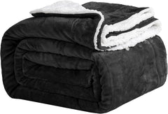 Couverture douillette 150X200Cm noir Couverture polaire Living Sherpa couverture canapé jeté canapé chaud hiver couverture douce (noir, 150X200Cm) Good Nite Beds and Blankets Noir 150X200Cm