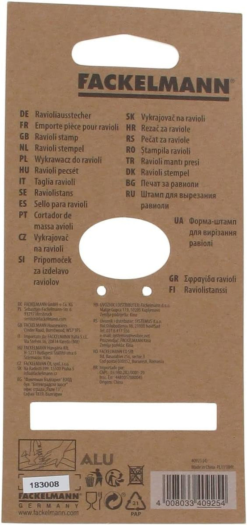 Fackelmann 40925 Moule à raviolis rond, 3,5 cm