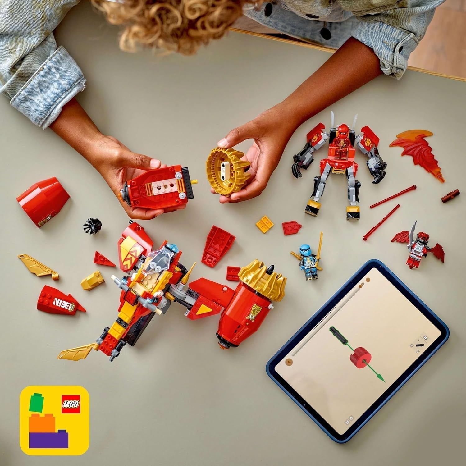 LEGO NINJAGO Kai's Storm Rider Mech - Moto volante avec 3 figurines - Mech avec tête, bras et jambes mobiles - Jouet de construction - Cadeau pour garçons et filles à partir de 7 ans 71830 Jeux de construction Besuche den LEGO-Store