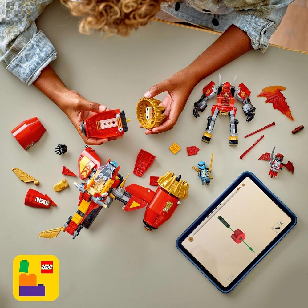 LEGO NINJAGO Kai's Storm Rider Mech - Moto volante avec 3 figurines - Mech avec tête, bras et jambes mobiles - Jouet de construction - Cadeau pour garçons et filles à partir de 7 ans 71830 Jeux de construction Besuche den LEGO-Store