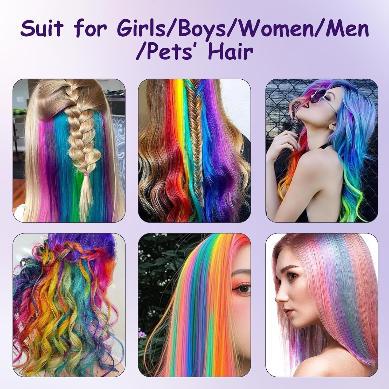 5 couleurs de teinture capillaire temporaire Cire colorée pour cheveux Mascara pour teinture capillaire temporaire pour filles et femmes Craie de teinture capillaire lavable Convient pour les anniversaires Cosplay DIY Halloween Coloration capillaire Naty Shop