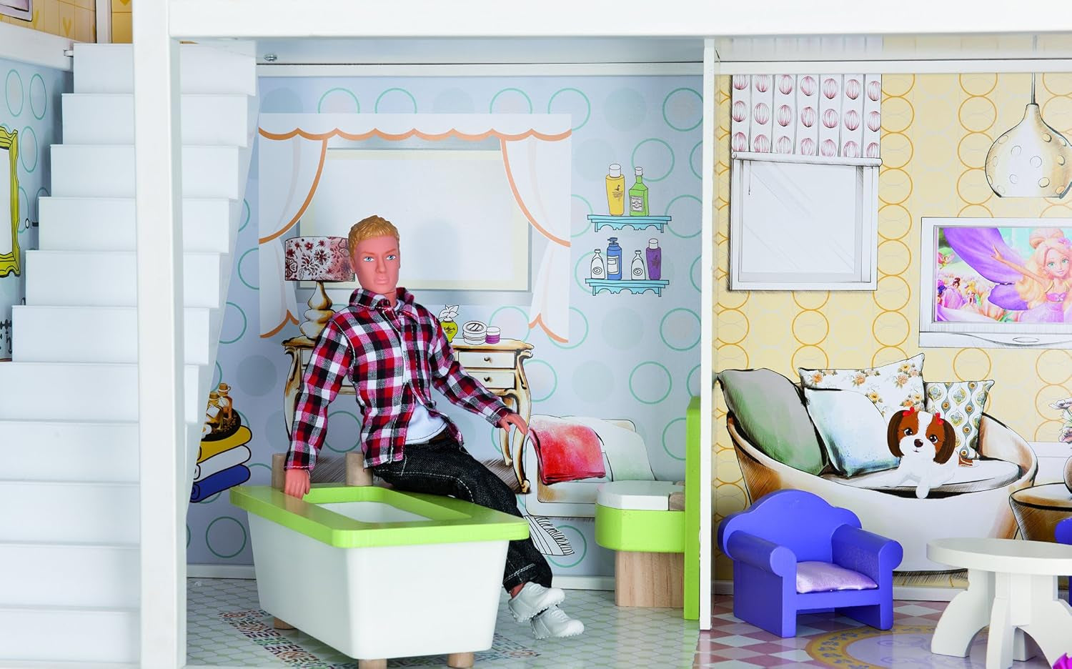 Eichhorn 100002510 lemn, păpușă, casă, vilă, colorat Casute de papusi Naty Shop