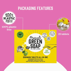Marcel'S Green Soap Dishwasher Tabs All-In-One - Grapefruit & Lime - 25 bucăți Detergenti Bucatarie Naty Shop