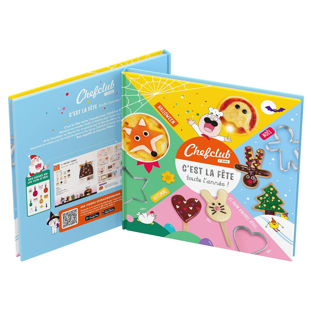 Chefclub Kids - Set de Cuisine Enfant avec 10 Emporte-pièces et Livre de Recettes - Thèmes : Vacances & Occasions Spéciales - Activité Familiale Ludique et Créative - 4 Ans et Plus