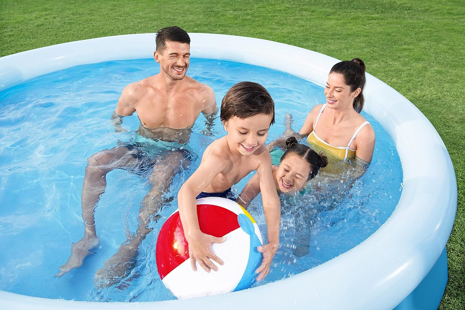 Set piscină supraterană Bestway Fast Set cu pompă de filtrare Ø 305 x 66 cm, albastră, rotundă