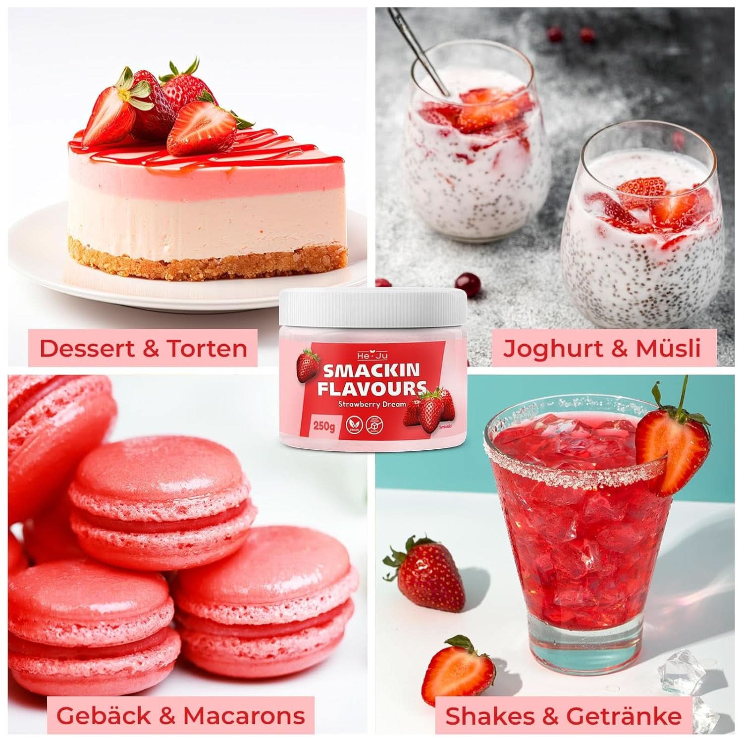 He-Ju, Poudre au goût de fraise, 250 grammes Arômes Naty Shop