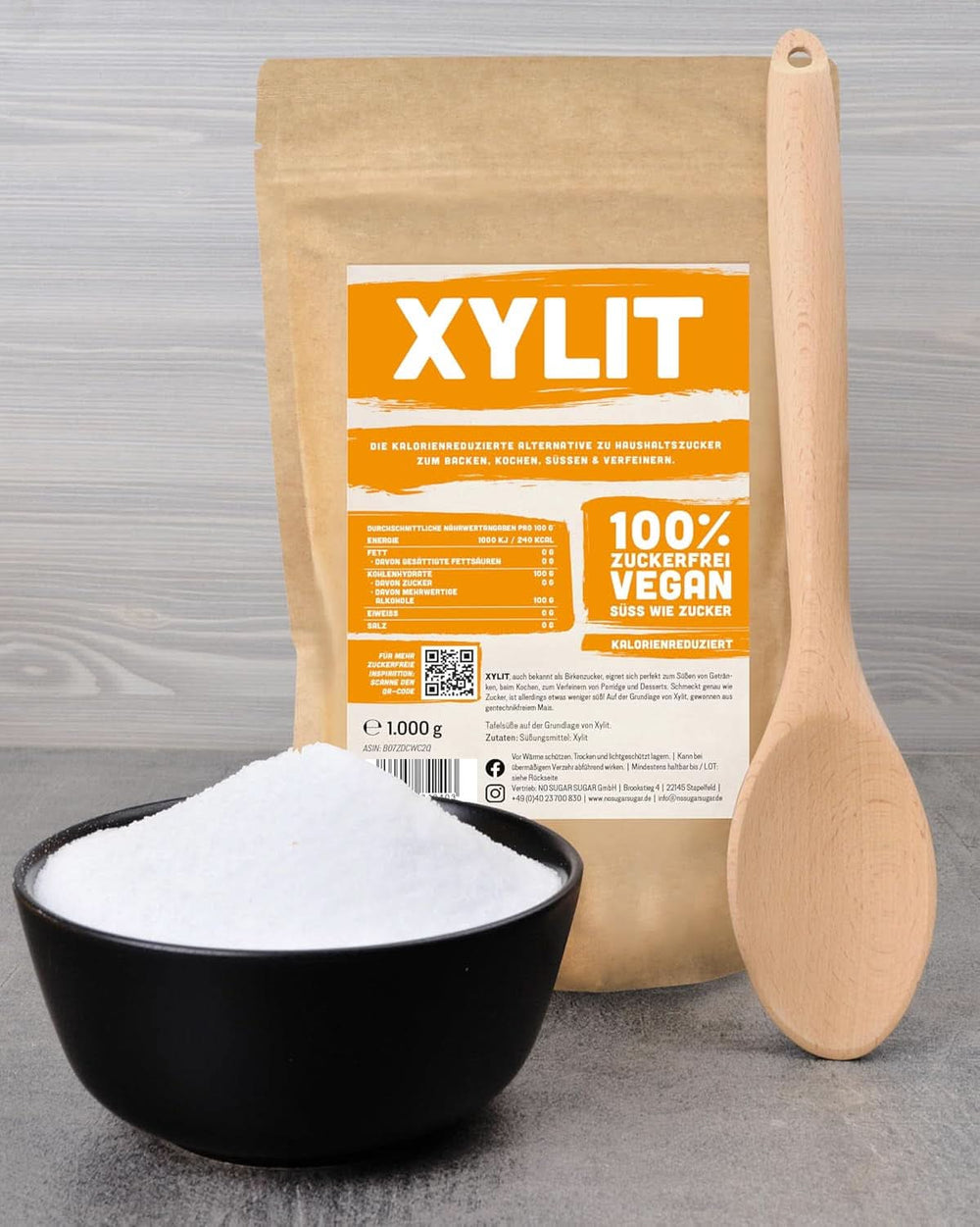 Xylitol premium avec un pouvoir sucrant 1:1 par rapport au sucre, 1kg Édulcorants Naty Shop