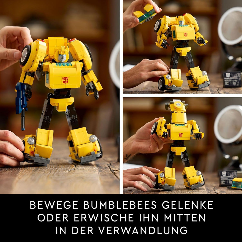 LEGO Icons Transformers Bumblebee, figurine robot à collectionner pour adultes, ensemble de construction de film pour les fans de science-fiction, peut être transformé en voiture, jouet d'aventure 10338 Ensembles de construction Besuche den LEGO-Store