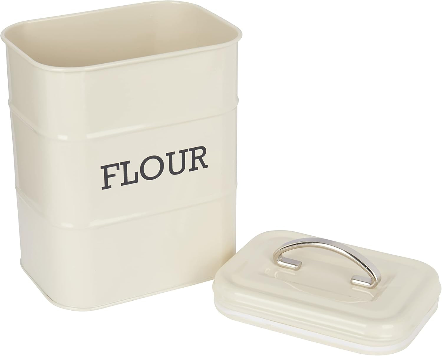 KitchenCraft Living Nostalgia récipient à farine, hermétique, 17 x 12 x 24 cm, crème antique, crème Boîtes de conservation des aliments Naty Shop