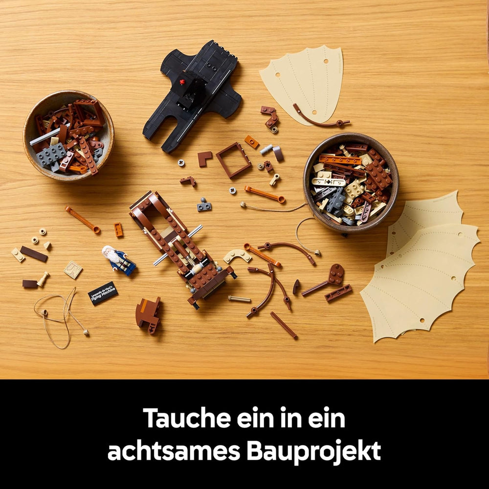 LEGO Icons Leonardo da Vincis Fluggerät mit schlagenden Flügeln - Incluant Minifigure & Ständer - Bauset für Erwachsene - Deko-Set für Zuhause - Giftidee - 10363