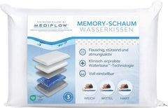 Mediflow The Original 5008 Coussin d'eau 50 x 70 cm avec mousse viscoélastique, blanc, simple, 1 pièce (1 paquet) Naty Shop Standard Pillows Titre par défaut