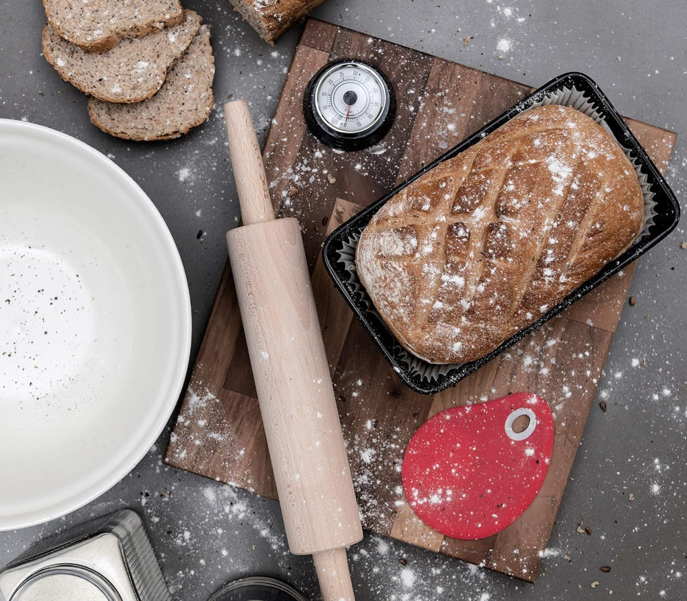 Rouleau à pâtisserie en bois de hêtre Tala - Rouleau à pâtisserie rotatif avec poignées, surface lisse, durable et facile à nettoyer - Parfait pour la pâte, les pâtisseries, le pain et la pizza - Bois certifié FSC