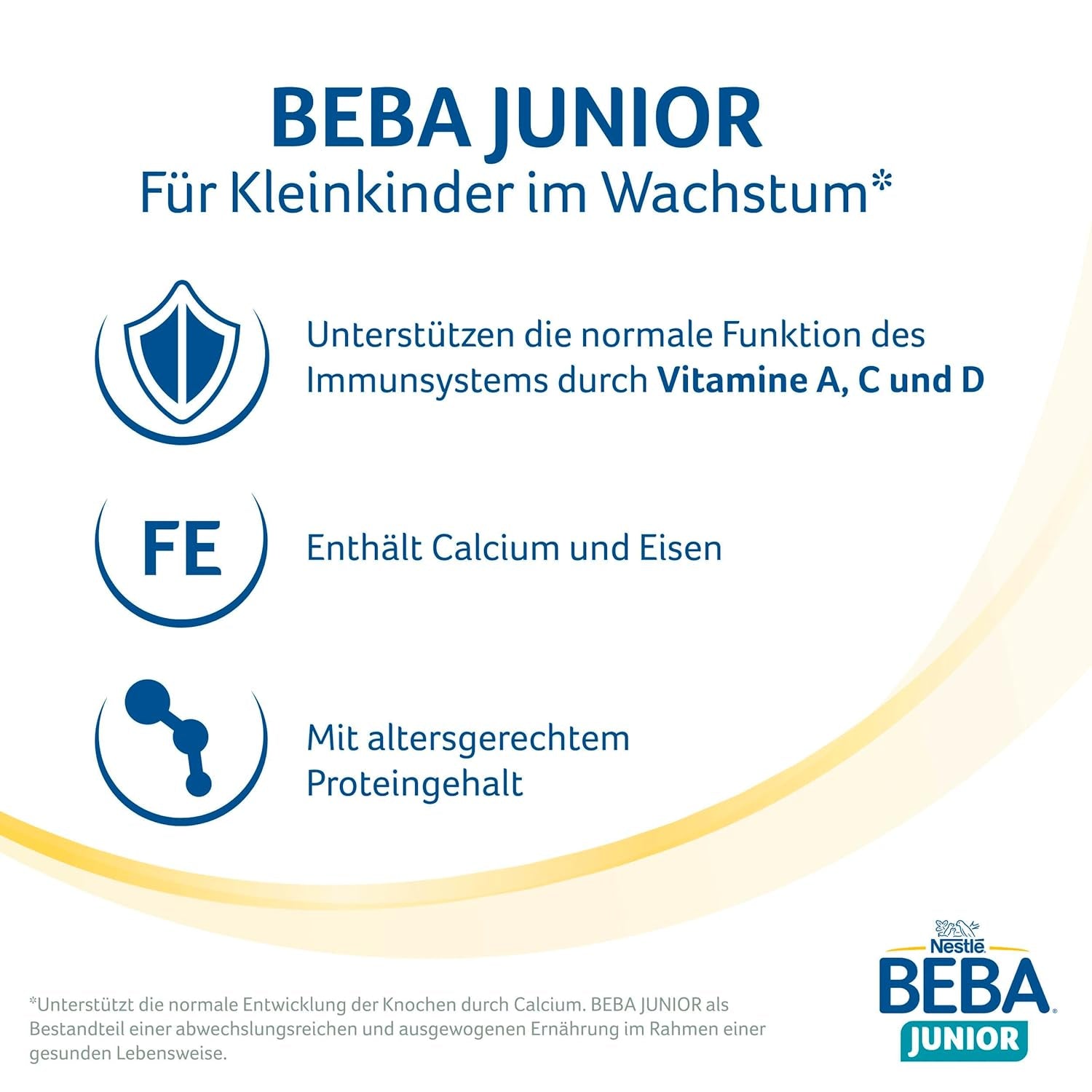 BEBA Junior Boisson lactée prête à boire 1-3 ans, avec HMO, teneur en protéines adaptée à l'âge, sans huile de palme, sans huile de poisson, nourriture pour tout-petits, paquet de 12 (12 x 500 ml)