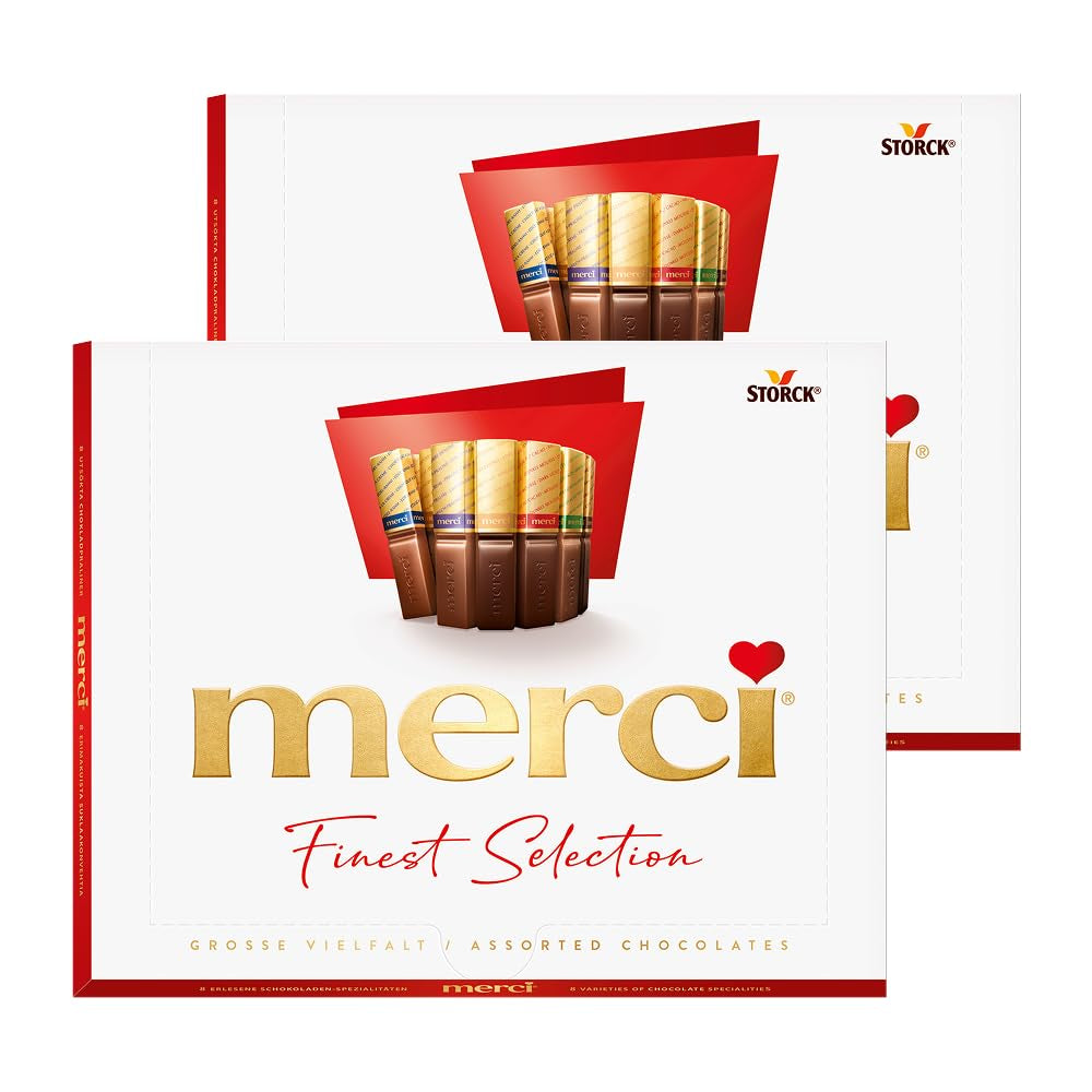 merci Variété Mousse au Chocolat Finest Selection – 1 x 210 g – Spécialités Mousse au Chocolat Exquise – Pralinés fourrés et non fourrés