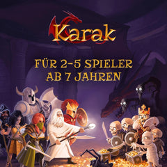 Kosmos 682286 Karak - The Adventure Begins, jeu addictif pour enfants à partir de 7 ans, 2-5 joueurs, jeu d'aventure fantastique, jeu de société de dés, instructions en allemand, gris