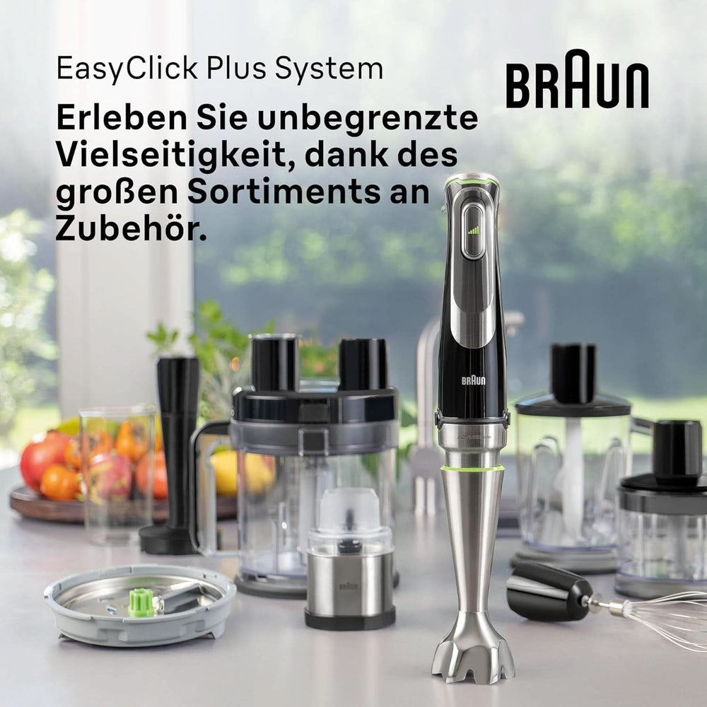 Braun Multiquick 9 MQ 9147X – Mixeur 5 en 1 avec batteur sur socle, mixeur, kartoffel- & gemüsestampfer & Schneebesen, Stufenlose Geschwindigkeitsenstellung, 1200 W, Schwarz/Edelstahl Kitchen Naty Shop