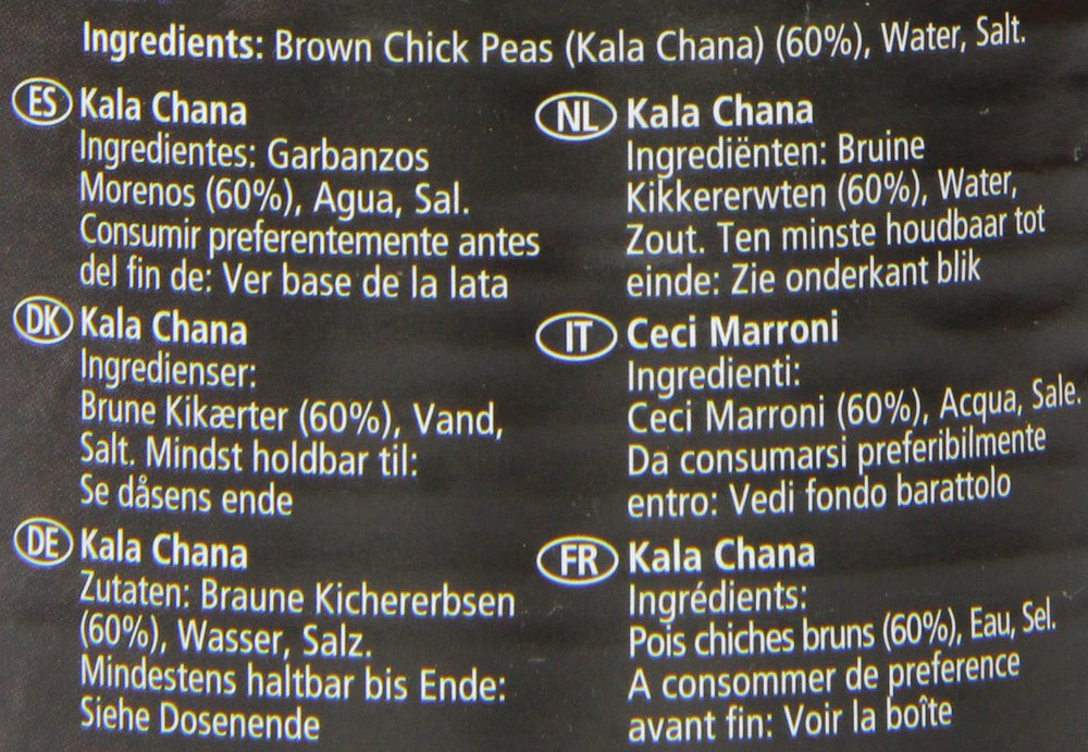 - Pois chiches bruns (en conserve), paquet de 12 (12 x 400g)