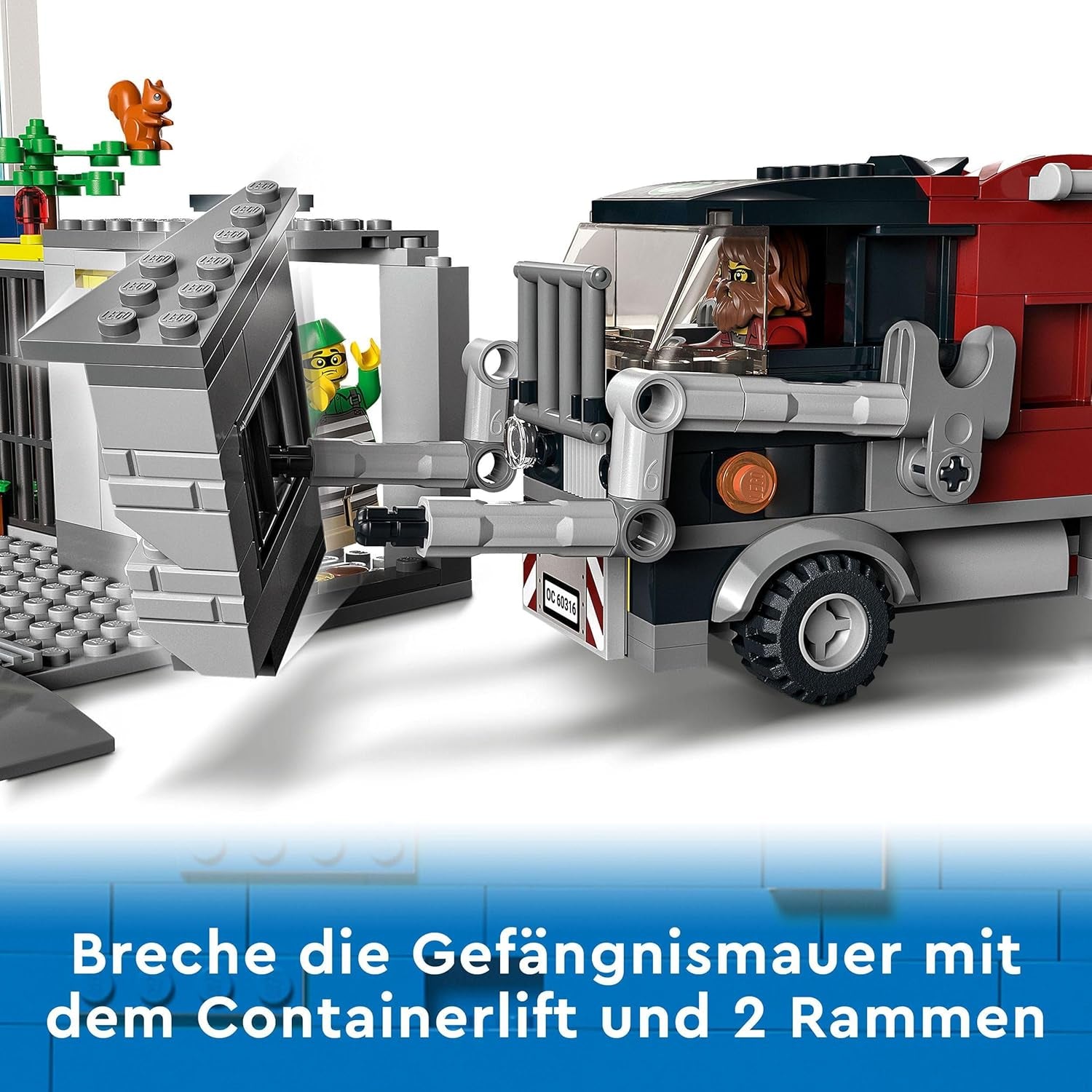 LEGO 60316 Le commissariat de police de la ville avec une voiture de police, une voiture et un hélicoptère, construit dans un bain avec 3 figurines, jeu de police pour garçons et filles à partir de 6 ans, jeu pour enfants