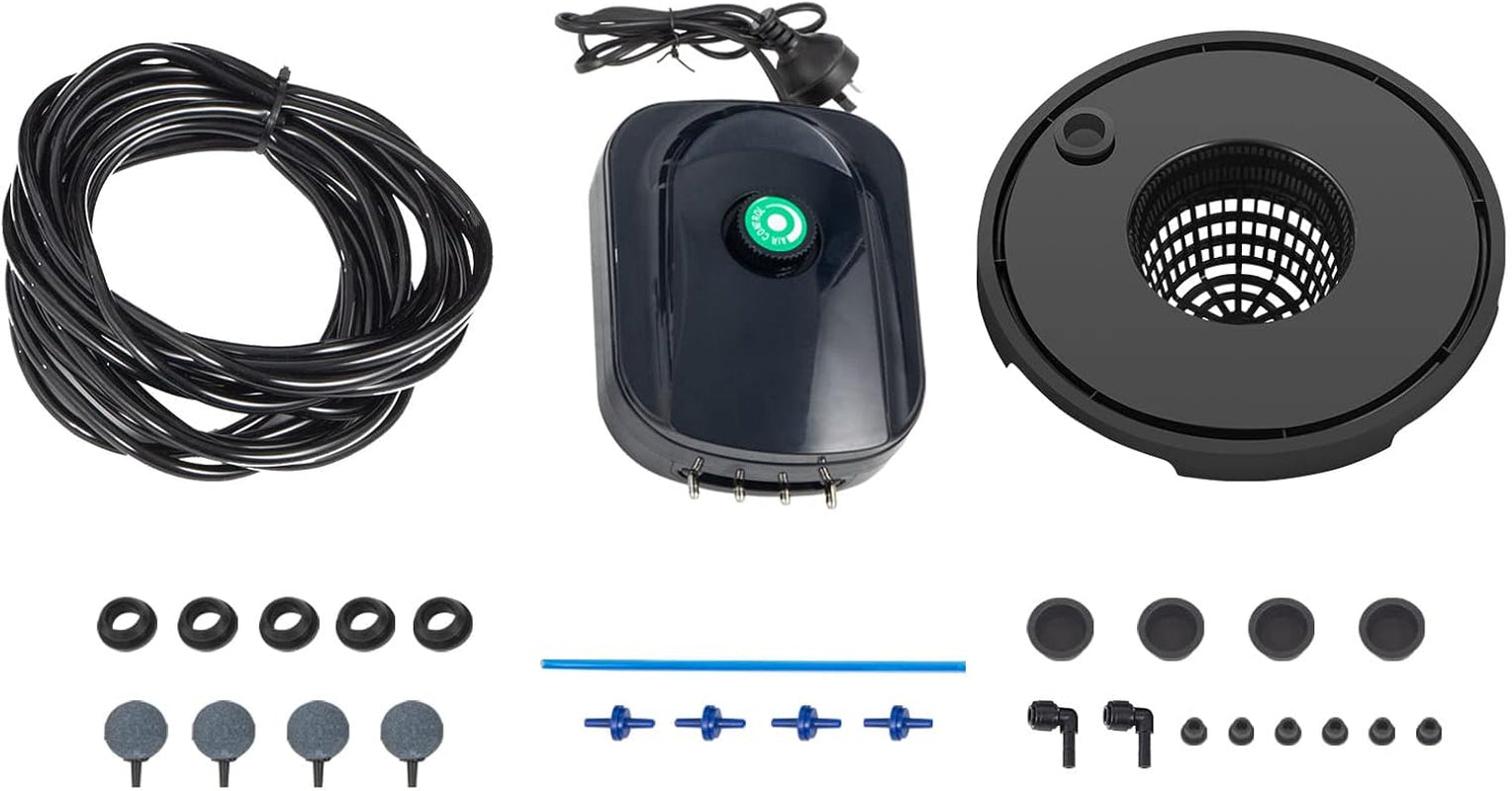 VEVOR DWC Système de culture hydroponique, systèmes de culture hydroponique, culture en eau profonde 4 seaux de 20 litres, système DWC avec pompe à air, pierres à air et indicateur de niveau d'eau pour légumes à feuilles