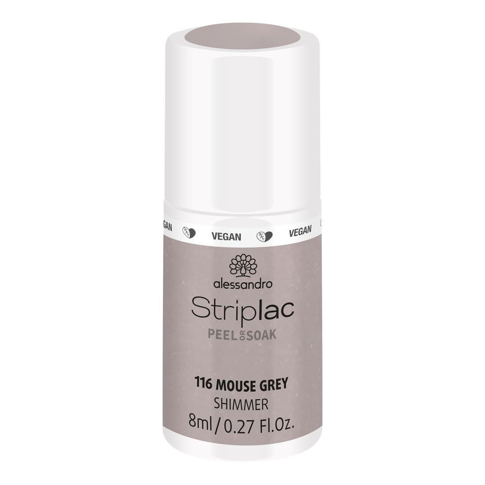 Vernis à ongles UV Alessandro Striplac Midnight Black – Délicat et longue tenue – S'enlève facilement grâce à la technologie Peel-Off Removal – Vegan et cruelty-free – 8 ml