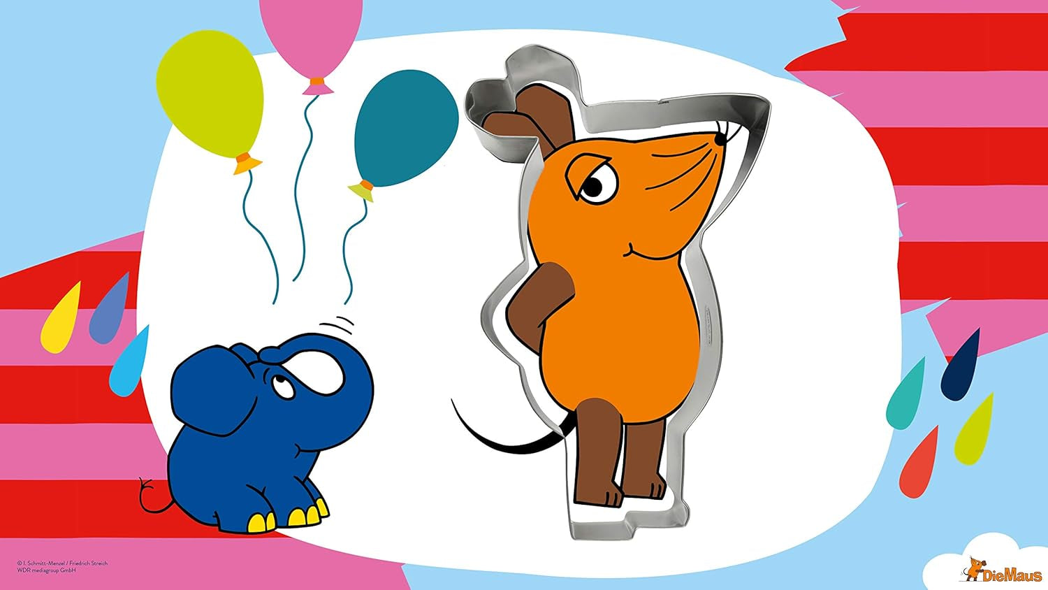 Dr. Oetker "Mouse Giant Cookie Cutter" Souris, emporte-pièce en acier inoxydable de haute qualité, cadre de cuisson pour découper des formes, cadre pour remplir des couches de petits biscuits de souris (couleur : argent)