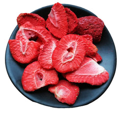 '- 150 g Fraises lyophilisées 100% naturelles et pures - Fraises séchées tranchées - Fruits secs lyophilisés sans sucre ajouté - Chips de fraises non sucrées Produits déshydratés Naty Shop 150 G Fraises