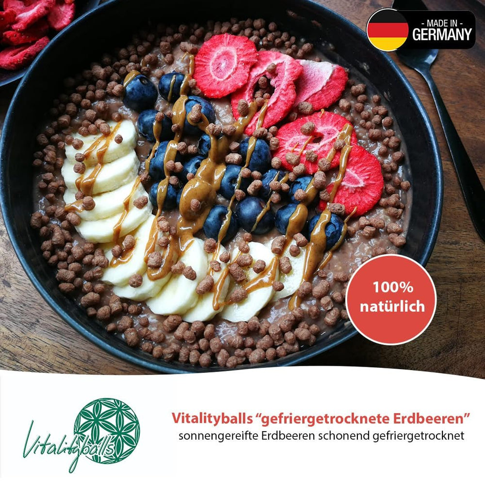 '- 150 g Fraises lyophilisées 100% naturelles et pures - Fraises séchées tranchées - Fruits secs lyophilisés sans sucre ajouté - Chips de fraises non sucrées Produits déshydratés Naty Shop