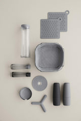 Blomus -DELARA- corbeille à pain taille L, carrée, sac en tissu amovible, design élégant, 26 x 26 cm, coloris Moonbeam (64075) Boîtes de conservation Naty Shop