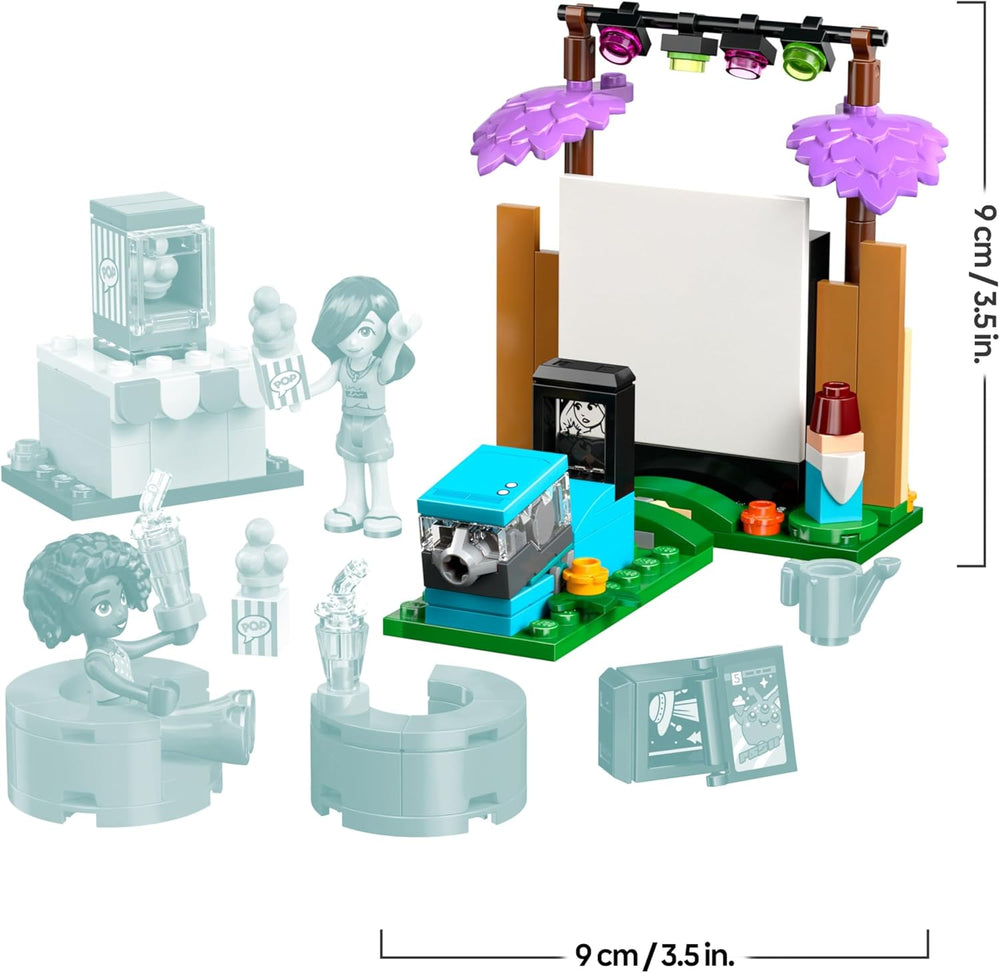 Jouet de soirée cinéma de l'amitié LEGO Friends pour filles de 6 ans et plus - incl. 2 mini poupées, un écran et un projecteur de briques lumineuses - Ensemble de construction créatif - 42642
