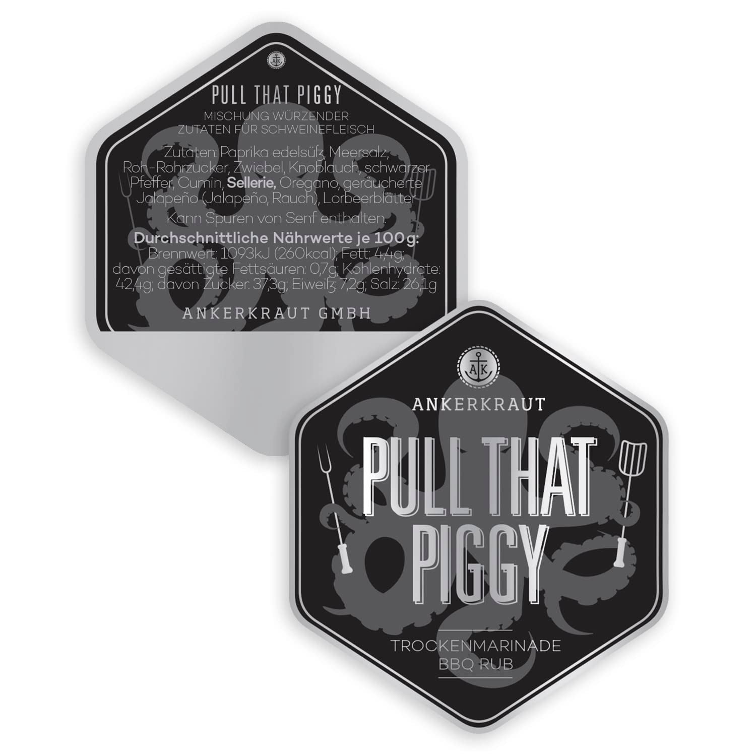 Ankerkraut Pull that Piggy, Effiloché de Porc BBQ-Rub, Gewürzmischung zum Grillen, 220g dans le Streuer