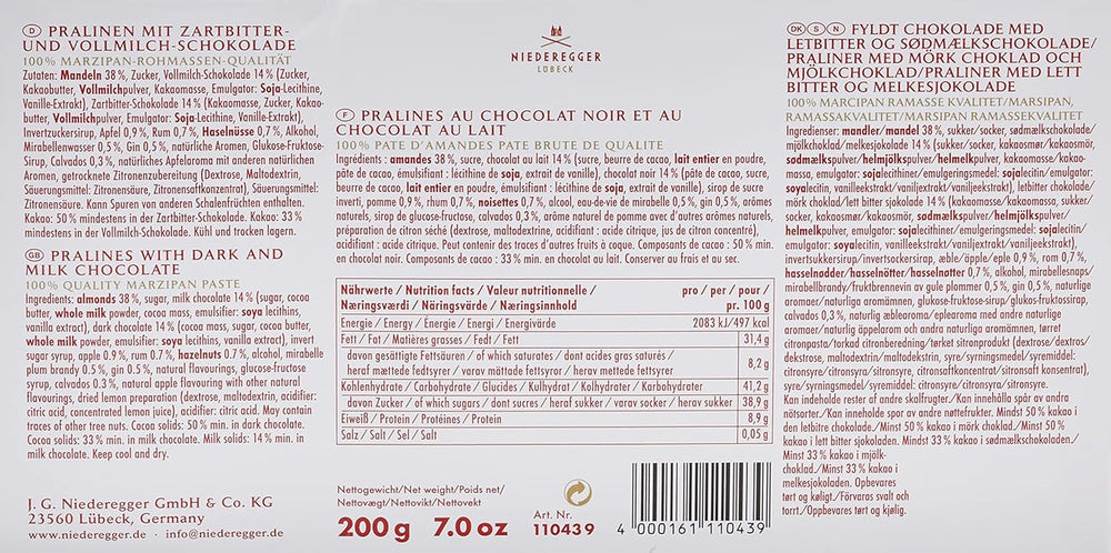 Massepain Niederegger Variantes Classiques (alcoolisées) 200g