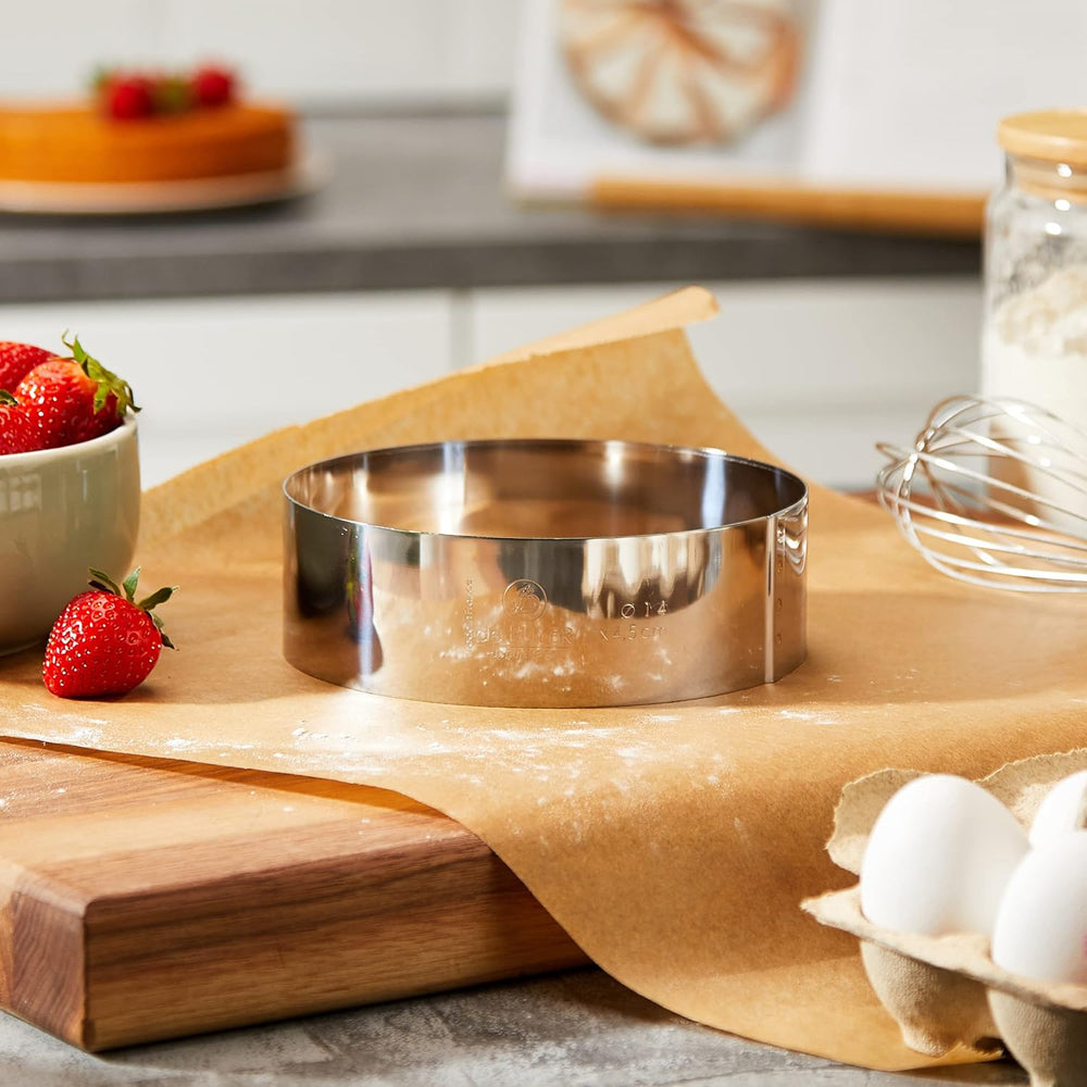 - Cercle à gâteau en acier inoxydable - diamètre 14 cm - hauteur 4,5 cm - 3989.14, argent