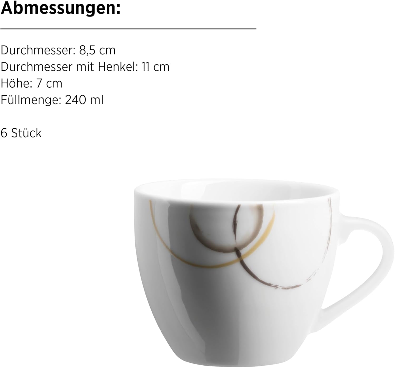 MÄSER Nela service de table combiné, série 30 pièces, service de table carré pour 6 personnes, blanc/marron