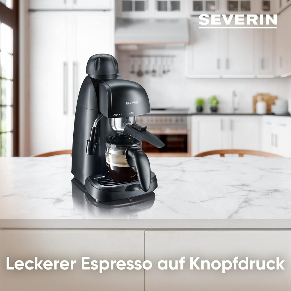 Machine à expresso SEVERIN KA 5978 (comprend un bol de service et une cuillère doseuse, jusqu'à 4 tasses) noir, Standard