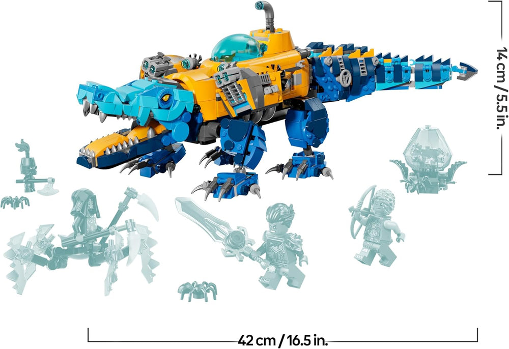 LEGO DREAMZzz 2in1 Krokodil-U-Boot - Spielzeug verwandelbar in Adler-U-Boot - incl. 3 Minifigures, 2 Spinnen und Einer sammelbaren blue Treasure-Kreatur - Geschenk für Jungen ab 8 Jahren - 71512